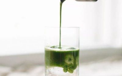 Matcha tonic cocktail