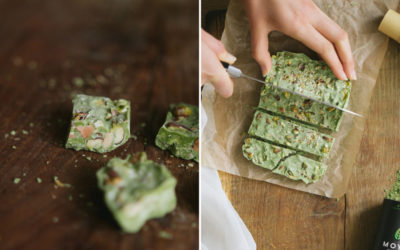 Handmade matcha chocolate bars