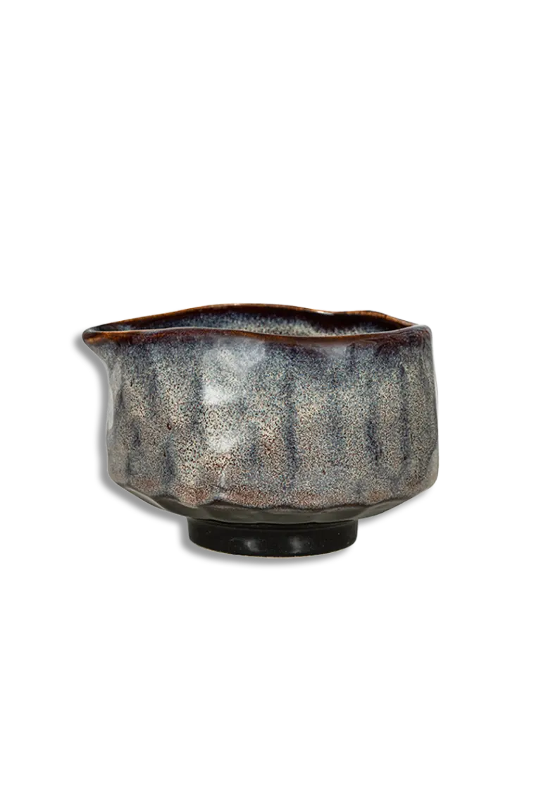 Grijs Blauwe Chawan met Schenktuit - Sumomo - Moya Matcha
